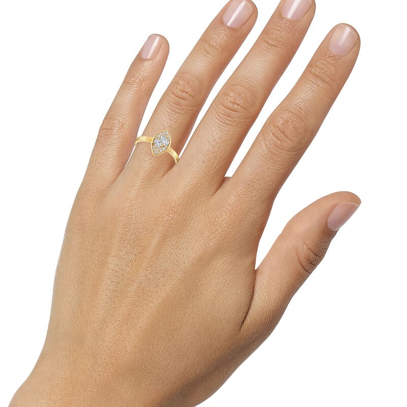Lab Grown Diamond 1/2ctw. Multi Shape Cluster Marquise Fashion Ring in 10k Yellow Gold image number null